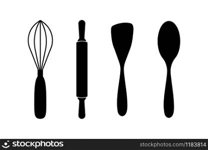 Kitchen utensils tools icon set. Vector eps10