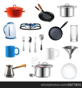 Kitchen utensils, vector set