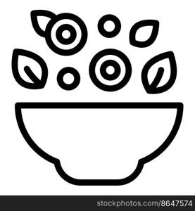 Kitchen vegan salad icon outline vector. Food vegetarian. Eco diet. Kitchen vegan salad icon outline vector. Food vegetarian