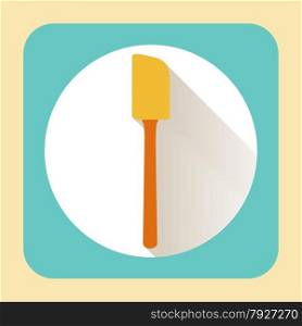 Kitchen ware beater. Vector flat icon with long shadow