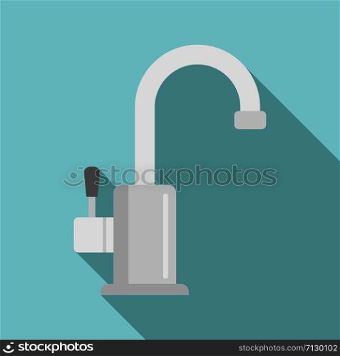 Kitchen water tap icon. Flat illustration of kitchen water tap vector icon for web design. Kitchen water tap icon, flat style