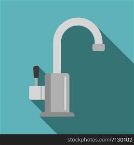 Kitchen water tap icon. Flat illustration of kitchen water tap vector icon for web design. Kitchen water tap icon, flat style