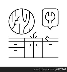 kitchen worktop repair line icon vector. kitchen worktop repair sign. isolated contour symbol black illustration. kitchen worktop repair line icon vector illustration