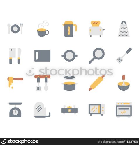 Kitchenware icon and symbol set in flat design
