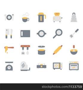 Kitchenware icon and symbol set in flat design