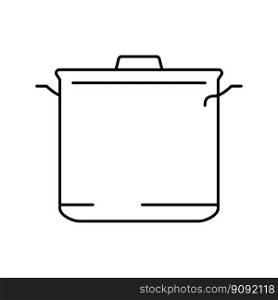 kitchenware pot cooking line icon vector. kitchenware pot cooking sign. isolated contour symbol black illustration. kitchenware pot cooking line icon vector illustration