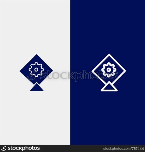Kite, Festival Line and Glyph Solid icon Blue banner Line and Glyph Solid icon Blue banner