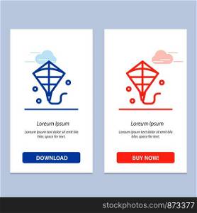 Kite, Flying, Festival Blue and Red Download and Buy Now web Widget Card Template