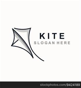 Kite logo design, flying paper kite Flat illustration vector company template