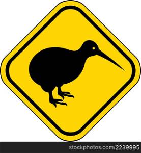 Kiwi bird road sign