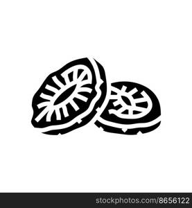 kiwi dried fruit glyph icon vector. kiwi dried fruit sign. isolated symbol illustration. kiwi dried fruit glyph icon vector illustration