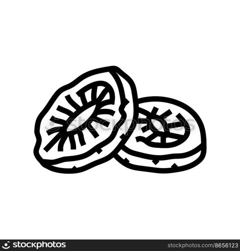 kiwi dried fruit line icon vector. kiwi dried fruit sign. isolated contour symbol black illustration. kiwi dried fruit line icon vector illustration