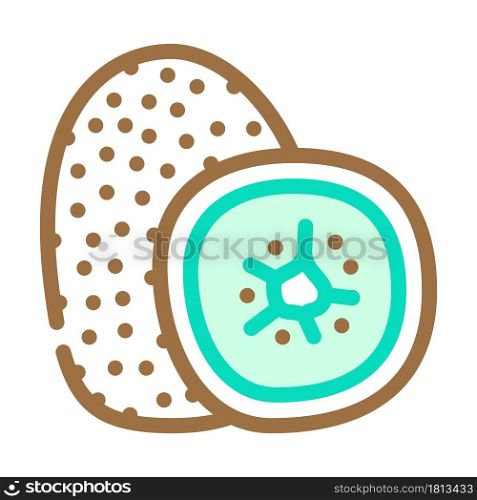 kiwi fruit color icon vector. kiwi fruit sign. isolated symbol illustration. kiwi fruit color icon vector illustration