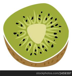 Kiwi icon. Cutted fresh fruit. Sweet green slice isolated on white background. Kiwi icon. Cutted fresh fruit. Sweet green slice