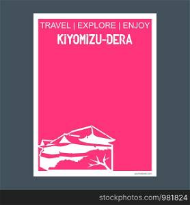 Kiyomizu-dera Kyoto, Japan monument landmark brochure Flat style and typography vector