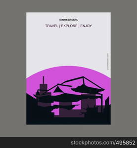 Kiyomizu-dera Kyoto, Japan Vintage Style Landmark Poster Template