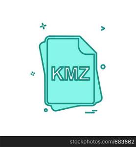 KMZ file type icon design vector