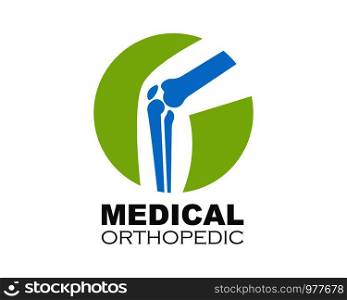 knee joint bone logo vector illustration design
