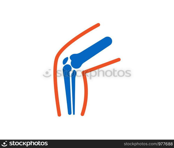 knee joint bone logo vector illustration design