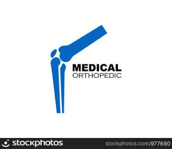 knee joint bone logo vector illustration design