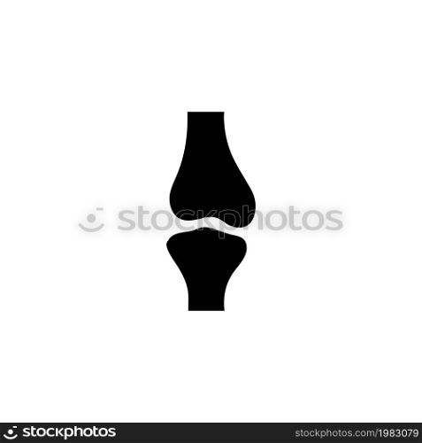 Knee Joint, Human Bone, Articular Cartilage. Flat Vector Icon illustration. Simple black symbol on white background. Knee Joint, Human Bone Cartilage sign design template for web and mobile UI element. Knee Joint, Human Bone, Articular Cartilage. Flat Vector Icon illustration. Simple black symbol on white background. Knee Joint, Human Bone Cartilage sign design template for web and mobile UI element.