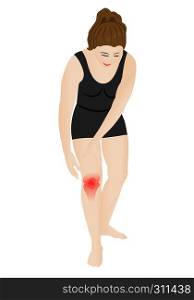 Knee pain because of injury vector illustration on a white background isolated