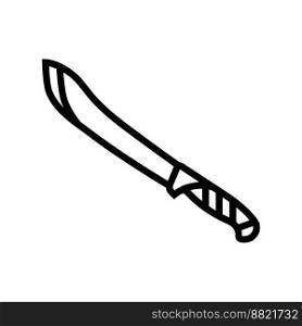 knife beef butcher line icon vector. knife beef butcher sign. isolated contour symbol black illustration. knife beef butcher line icon vector illustration