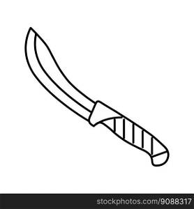 knife butcher line icon vector. knife butcher sign. isolated contour symbol black illustration. knife butcher line icon vector illustration