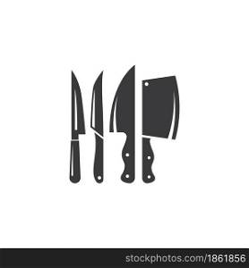 knife cooking chef logo illustration vector design