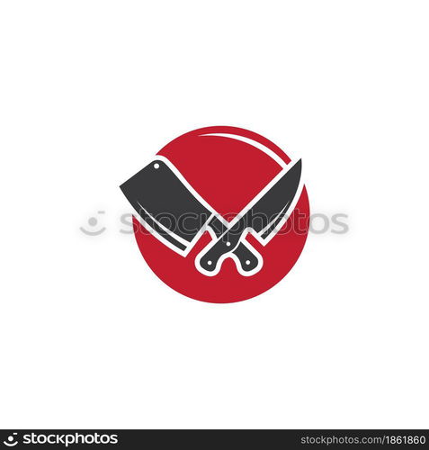 knife cooking chef logo illustration vector design