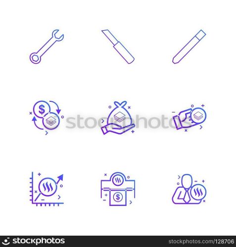 knife , cutter , wrench  , crypto currency , stratis , money, coins , crypto , currency,  dollar, graph , business, bank , icon, vector, design,  flat,  collection, style, creative,  icons