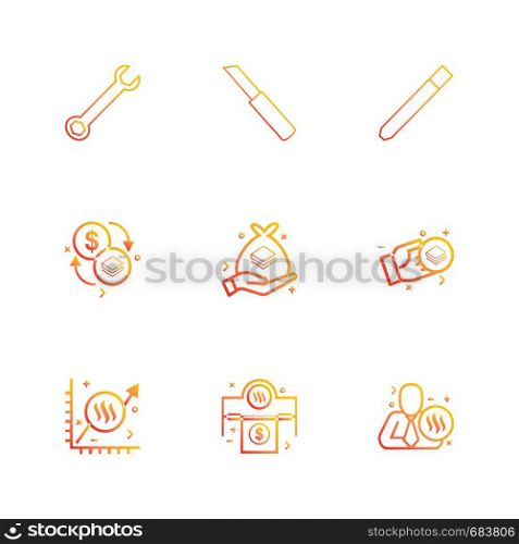 knife , cutter , wrench , crypto currency , stratis , money, coins , crypto , currency, dollar, graph , business, bank , icon, vector, design, flat, collection, style, creative, icons