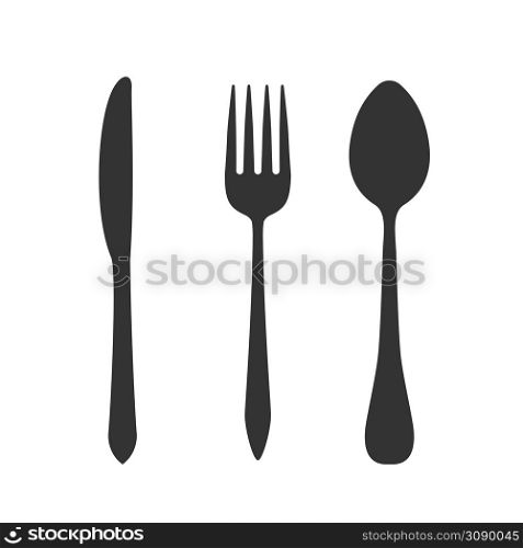 Knife, fork and spoon isolated on white background. Vector illustration. EPS 10. Knife, fork and spoon isolated on white background. Vector illustration.