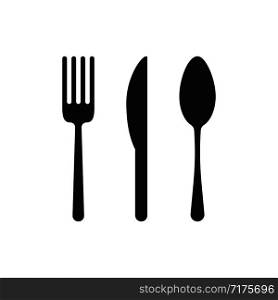 Knife fork and spoon vector icon isolated on white background. Vector service icon. Meal or dinner symbol. EPS 10. Knife fork and spoon vector icon isolated on white background. Vector service icon. Meal or dinner symbol.