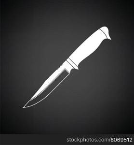 Knife icon. Black background with white. Vector illustration.