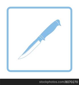 Knife icon. Blue frame design. Vector illustration.