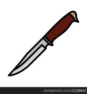 Knife Icon. Editable Bold Outline With Color Fill Design. Vector Illustration.