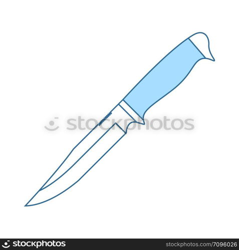 Knife Icon. Thin Line With Blue Fill Design. Vector Illustration.