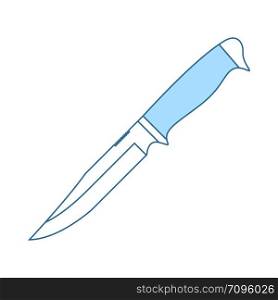 Knife Icon. Thin Line With Blue Fill Design. Vector Illustration.