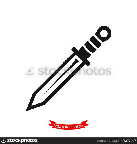 knife icon vector logo template, dagger vector icon