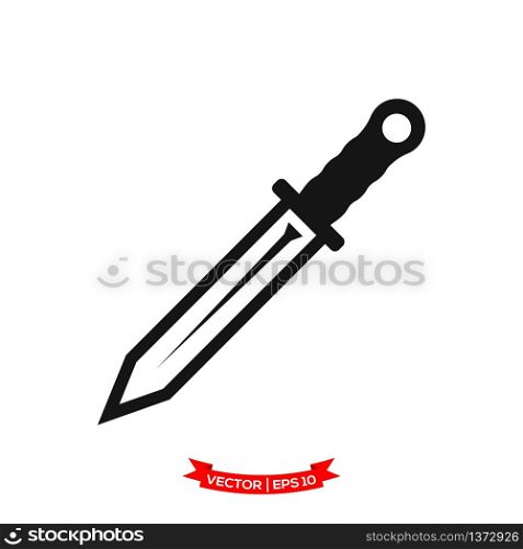 knife icon vector logo template, dagger vector icon
