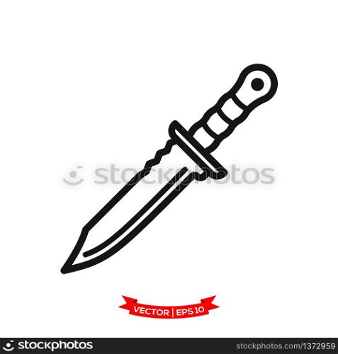 knife icon vector logo template, dagger vector icon