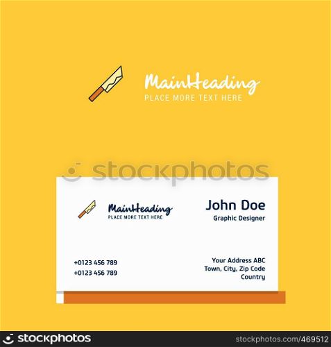 Knife logo Design with business card template. Elegant corporate identity. - Vector