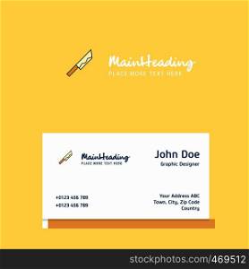 Knife logo Design with business card template. Elegant corporate identity. - Vector