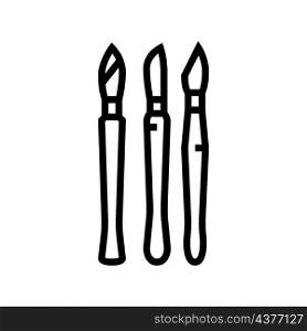 knife medical line icon vector. knife medical sign. isolated contour symbol black illustration. knife medical line icon vector illustration