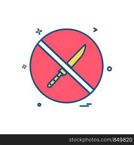 Knife not allowed icon design vector