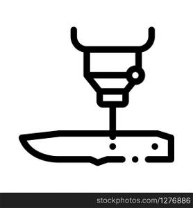 Knife Production Icon Vector. Outline Knife Production Sign. Isolated Contour Symbol Illustration. Knife Production Icon Vector Outline Illustration