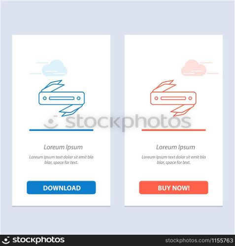 Knife, Razor, Sharp, Blade Blue and Red Download and Buy Now web Widget Card Template
