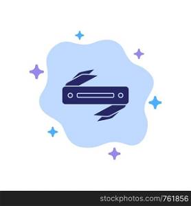 Knife, Razor, Sharp, Blade Blue Icon on Abstract Cloud Background
