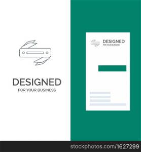 Knife, Razor, Sharp, Blade Grey Logo Design and Business Card Template